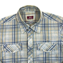 Load image into Gallery viewer, Vintage Levi's Workers Blue Yellow White Check Cowboy Western Popper Long Sleeve Shirt