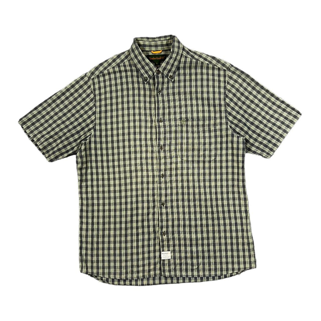 Vintage TIMBERLAND Classic Plaid Check Short Sleeve Button-Up Cotton Shirt