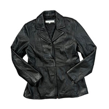 Load image into Gallery viewer, Vintage WILSONS LEATHER Genuine Real Black Leather Blazer Jacket