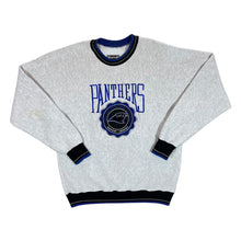 Load image into Gallery viewer, Vintage 90's NFL Carolina Panthers Embroidered Football Spellout Grey Crewneck Sweatshirt