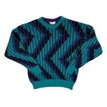Load image into Gallery viewer, Vintage 90's Exact Abstract Patterned Pure New Wool Made In UK Knit Jumper