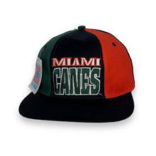 Load image into Gallery viewer, Deadstock Vintage Drew Pearson (1992) NCAA MIAMI HURRICANES Colour Block Embroidered Baseball Cap