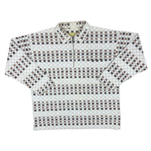 Load image into Gallery viewer, Vintage 90's ALFA FASHION Argyle Check Patterned 1/4 Zip Long Sleeve Flannel Polo Shirt