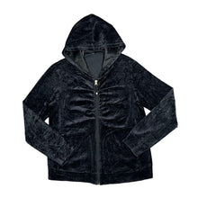 Load image into Gallery viewer, Early 00's Y2K Classic Basic Essential Velvet Velour Zip Hooded Tracksuit Top