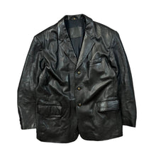 Load image into Gallery viewer, Vintage Genuine Real Black Leather Biker Blazer Style Jacket