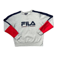 Load image into Gallery viewer, FILA Classic Big Logo Spellout Graphic Colour Block Crewneck Sweatshirt