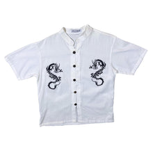 Load image into Gallery viewer, Vintage Equivoque Collection Embroidered Dragon Toggle Button Short Sleeve Shirt