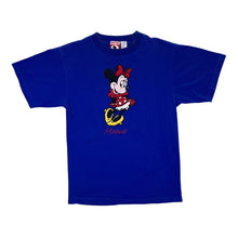 Load image into Gallery viewer, Vintage MICKEY INC. Disney "MINNIE" Embroidered Character Spellout Blue T-Shirt