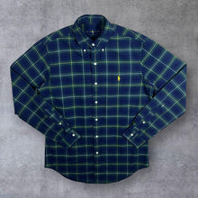 Load image into Gallery viewer, Ralph Lauren Navy Blue Green Tartan Plaid Check Long Sleeve Button-Up Shirt
