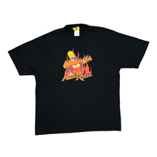 Load image into Gallery viewer, THE SIMPSONS "Homer Rocks" Homer Flaming Guitar TV Show Spellout Graphic T-Shirt