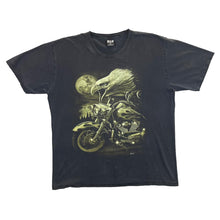 Load image into Gallery viewer, Early 00's WILD Biker Gothic Eagle Wildlife Graphic Black Distressed T-Shirt