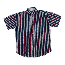 Load image into Gallery viewer, Vintage 90's CATALINA Stars & Stripes Patterned Short Sleeve Button-Up Cotton Shirt