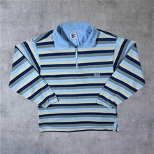 Load image into Gallery viewer, Vintage DEAL Embroidered Mini Logo Multi Striped 1/4 Zip Pullover Sweatshirt