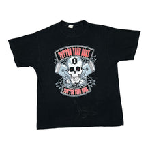 Load image into Gallery viewer, TATTOO YOUR BODY, TATTOO YOUR SOUL Gothic Biker Skull Spellout Graphic T-Shirt