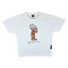 Load image into Gallery viewer, NEW BALANCE "The Intelligent Choice" Albert Einstein Cartoon Graphic White T-Shirt