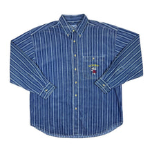 Load image into Gallery viewer, Vintage 90's C&A THE FLINTSTONES "I'm The Best" Striped Long Sleeve Button-Up Shirt