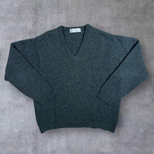 Load image into Gallery viewer, Vintage 90's St Michael Marks & Spencer Green-Blue V-Neck Lambswool Knit Jumper