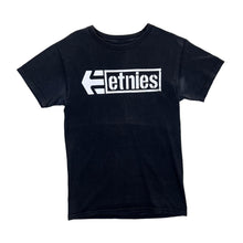 Load image into Gallery viewer, ETNIES Classic Skater Box Logo Spellout Graphic Black T-Shirt