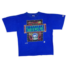 Load image into Gallery viewer, Vintage 90's Logo 7 NBA MINNESOTA TIMBERWOLVES Basketball Graphic Blue T-Shirt