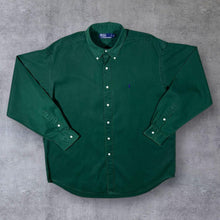Load image into Gallery viewer, Vintage Polo Ralph Lauren Classic Dark Green Cotton Long Sleeve Button-Down Shirt