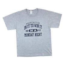 Load image into Gallery viewer, IN IT TO WIN IT "Monday Night" Souvenir Spellout Graphic Grey T-Shirt