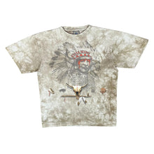 Load image into Gallery viewer, Vintage LIQUID BLUE (2001) Native American Graphic Beige Brown Tie Dye T-Shirt