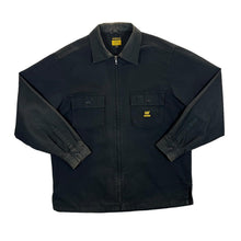 Load image into Gallery viewer, CATERPILLAR Classic Black Canvas Cotton Zip Workwear Skater Bomber Chore Jacket