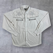 Load image into Gallery viewer, Atlas For Men Filigree Pattern Cowboy Western Cream Cotton Popper Long Sleeve Shirt