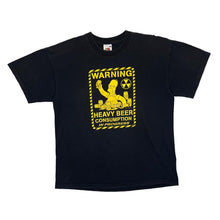 Load image into Gallery viewer, Vintage THE SIMPSONS (2002) "Warning Heavy Beer Consumption" Homer TV Show Spellout Graphic T-Shirt