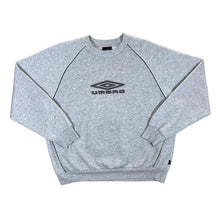Load image into Gallery viewer, Early 00's UMBRO Embroidered Big Logo Spellout Grey Crewneck Sweatshirt