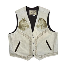 Load image into Gallery viewer, Vintage CREACIONES ALEX Made In Mexico Horse Art Genuine Real Suede Leather Waistcoat Vest