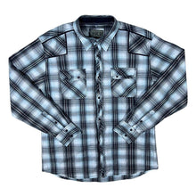 Load image into Gallery viewer, BKE Athletic Fit Western Style Plaid Check Popper Long Sleeve Cotton Shirt