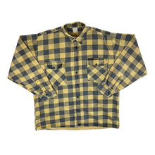 Load image into Gallery viewer, Vintage Yellow Black Lumberjack Plaid Check Long Sleeve Flannel Cotton Shirt