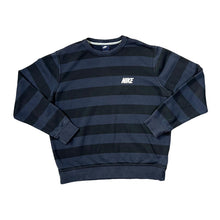 Load image into Gallery viewer, NIKE Classic Mini Logo Graphic Striped Crewneck Sweatshirt