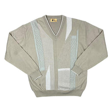 Load image into Gallery viewer, Vintage GABICCI Grandad Patterned Acrylic Wool Knit V-Neck Sweater Jumper