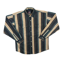Load image into Gallery viewer, Vintage 90's Justin Multi Colour Striped Cotton Long Sleeve Shirt