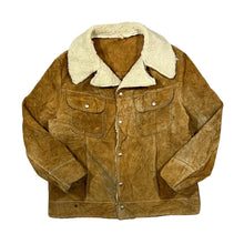 Load image into Gallery viewer, Vintage 80's Handmade Fleece Lined Suede Leather Heavyweight Button Jacket