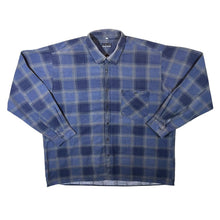Load image into Gallery viewer, Vintage LUIZ Blue Grey Plaid Check Long Sleeve Flannel Shirt