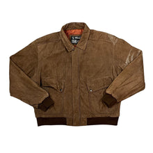 Load image into Gallery viewer, Vintage 90's U2 WEAR ME OUT Distressed Soft Brown Real Leather Bomber Jacket
