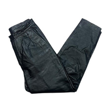 Load image into Gallery viewer, Vintage TOFF LONDON Made In Brazil Genuine Real Black Leather Motorcycle Trousers