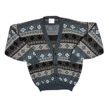 Load image into Gallery viewer, Vintage 90's BHS Grandad Patterned Wool Knit Button Cardigan Sweater
