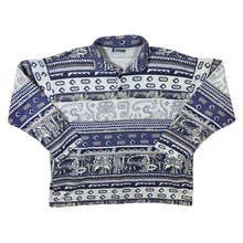 Load image into Gallery viewer, Vintage 90's Huricane Menswear Crazy Abstract Patterned Long Sleeve Pullover Polo Shirt