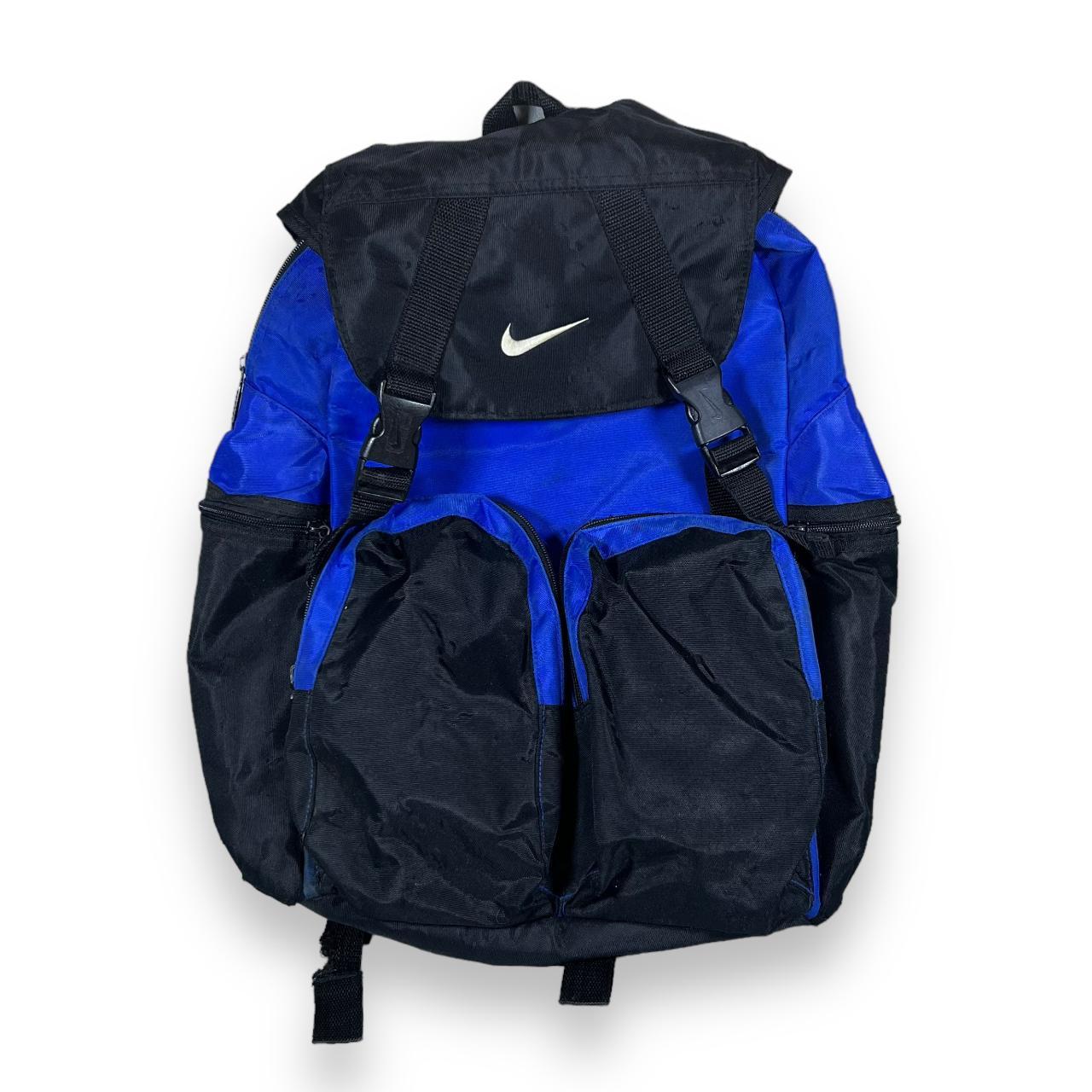 nike backpack embroidered Vintage NIKE Embroidered Mini Swoosh Logo Multi Pocket Rucksack Backpa – George Worgan VTG