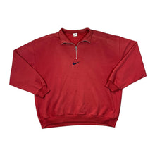 Load image into Gallery viewer, Vintage 90's NIKE Classic Embroidered Mini Centre Swoosh Logo 1/4 Zip Pullover Sweatshirt