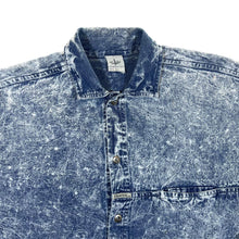 Load image into Gallery viewer, Vintage 90's Traffic Acid Wash Blue Denim Long Sleeve Cotton Shirt