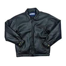 Load image into Gallery viewer, Early 00's EVOLUTION Leatherlike Classic Black Faux Leather Effect Zip Bomber Jacket