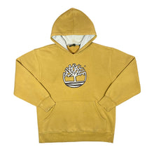 Load image into Gallery viewer, Vintage TIMBERLAND Embroidered Big Logo Yellow Distressed Pullover Hoodie