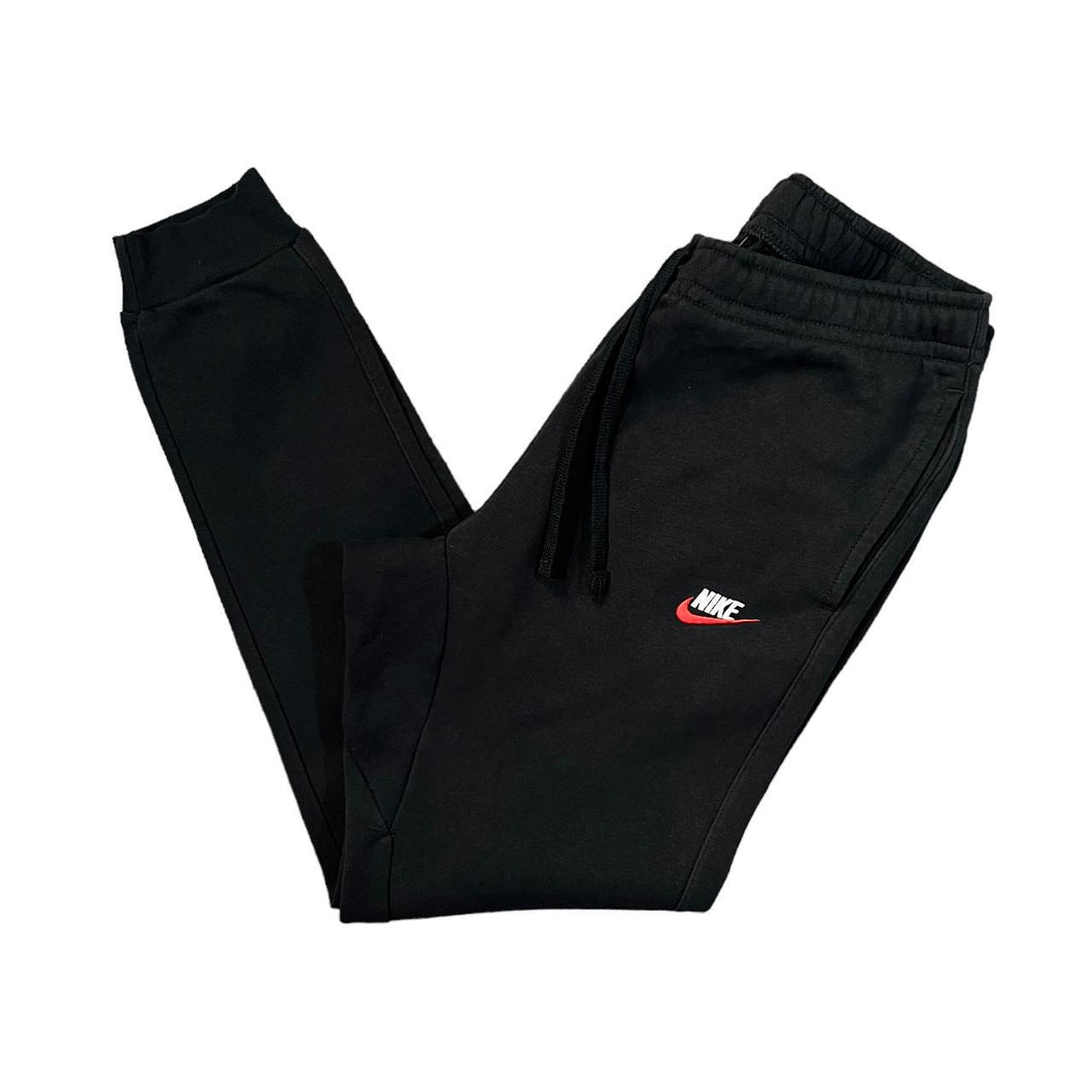 NIKE Classic Embroidered Mini Logo Slim Fit Black Sweatpants Joggers Bottoms