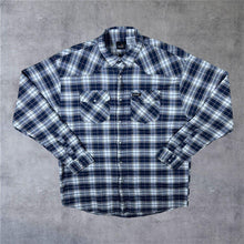 Load image into Gallery viewer, Early 00's ProAction Cowboy Western Plaid Check Popper Long Sleeve Shirt