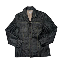 Load image into Gallery viewer, Vintage LEWIS & FINCH Distressed Effect Genuine Real Black Leather Blazer Biker Jacket